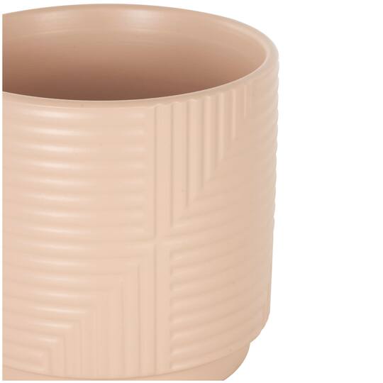 Pink Ceramic Geometric Planter Set